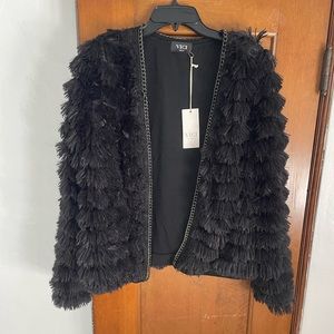 NWT Black coat with chain detail